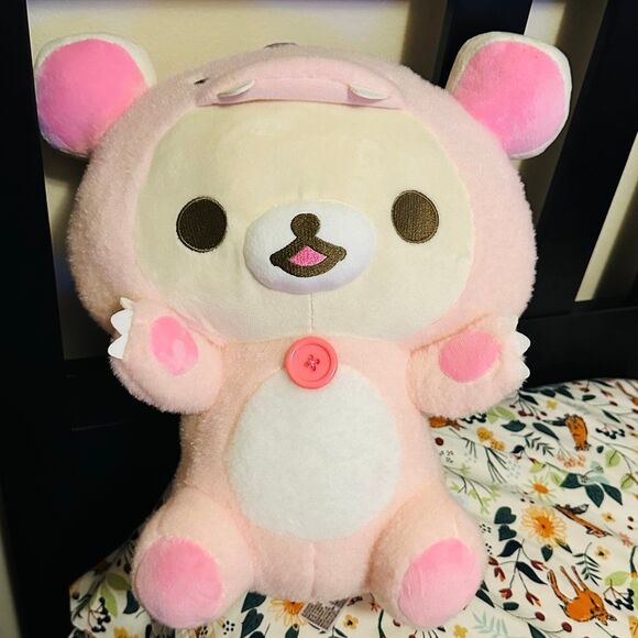 NWT authentic SAN-X Dino 15” Korilakkuma from Rilakkuma in Dinosaur Collection - Picture 1 of 3